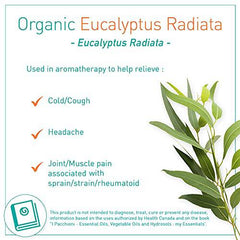 PURESSENTIEL - Eucalyptus Radiata Organic Essential Oil - Used in aromatherapy to help relieve colds, cough and headaches - 100% pure and from natural sources - 10ml