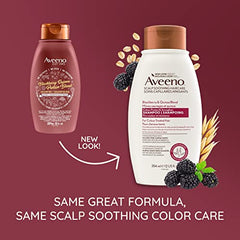 Aveeno Blackberry & Quinoa Strengthening Shampoo for Colour-Treated Hair, Moisturizing, Colour-Protecting, 354 milliliters