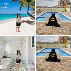 Franco Kids Bath and Beach Super Soft Cotton Hooded Towel Wrap, 24 in x 50 in, Batman