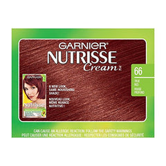 Garnier Nutrisse Cream, Permanent Hair Colour, 66 True Red, 100% Grey Coverage, Nourished Hair Enriched With Avocado Oil, 1 Application