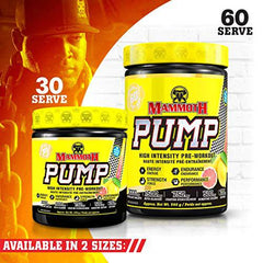 MAMMOTH PUMP – Pre Workout Powder, Superior Muscle Pumps, Increase Strength & Endurance, Explosive Power & Energy Supplement, Heightened Focus, Quick Recovery, Reduced Soreness, 60 serve - Pink Lemonade