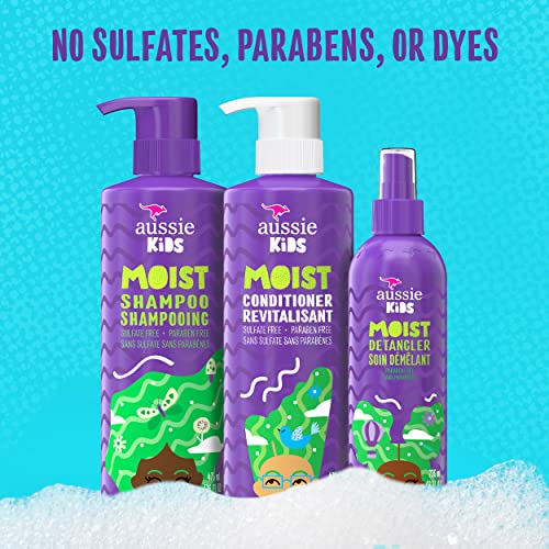 Aussie Kids Sulfate Free Shampoo, Conditioner, and Detangler Bundle, Paraben Free (1,186 mL Total)