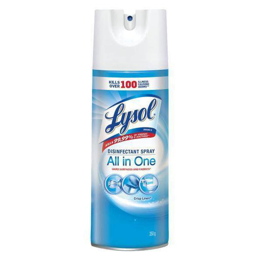 Lysol Disinfectant Spray, Crisp Linen, Disinfect and Eliminate Odours on Hard Surfaces & Fabrics - Zecoya