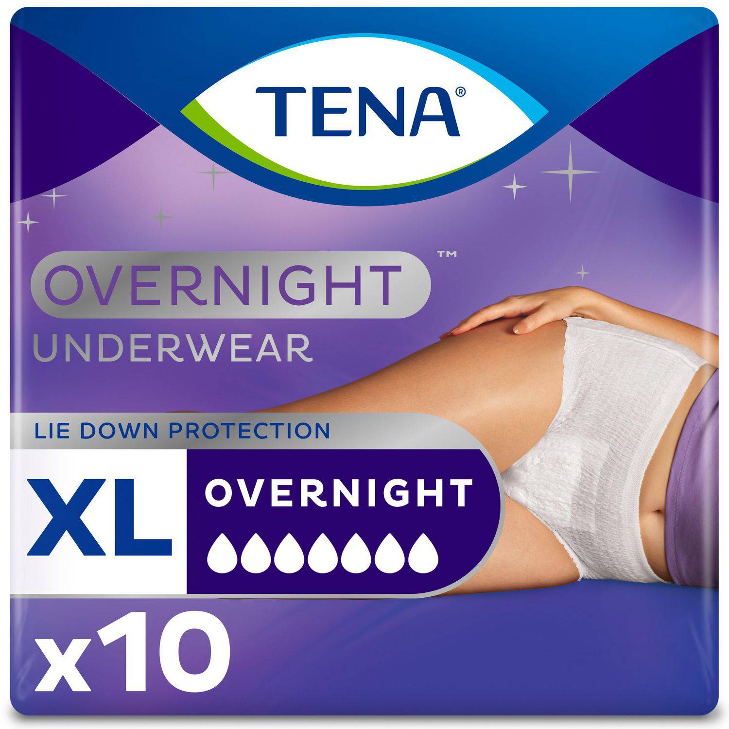 TENA Incontinence Underwear, Overnight Protection, Xlarge, 10 Count - Zecoya