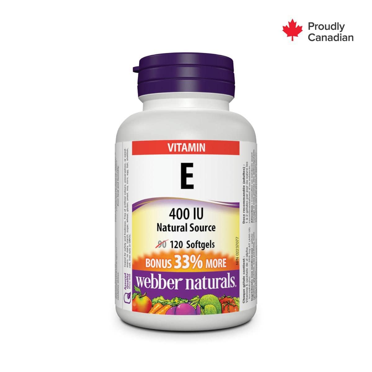 Webber Naturals® Vitamin E, Natural Source, 400 IU - Zecoya