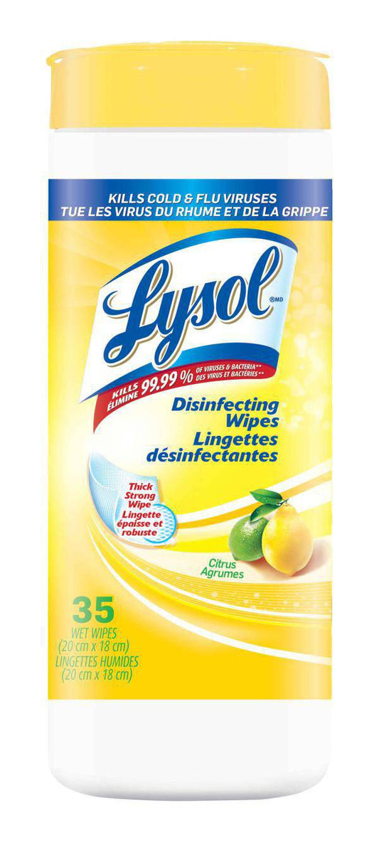 Lysol Disinfecting Surface Wipes, Citrus, 35 Wipes, Disinfectant, Cleaning, Sanitizing - Zecoya