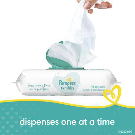 Pampers Baby Wipes Sensitive Perfume Free 3X Pop-Top Packs - Zecoya