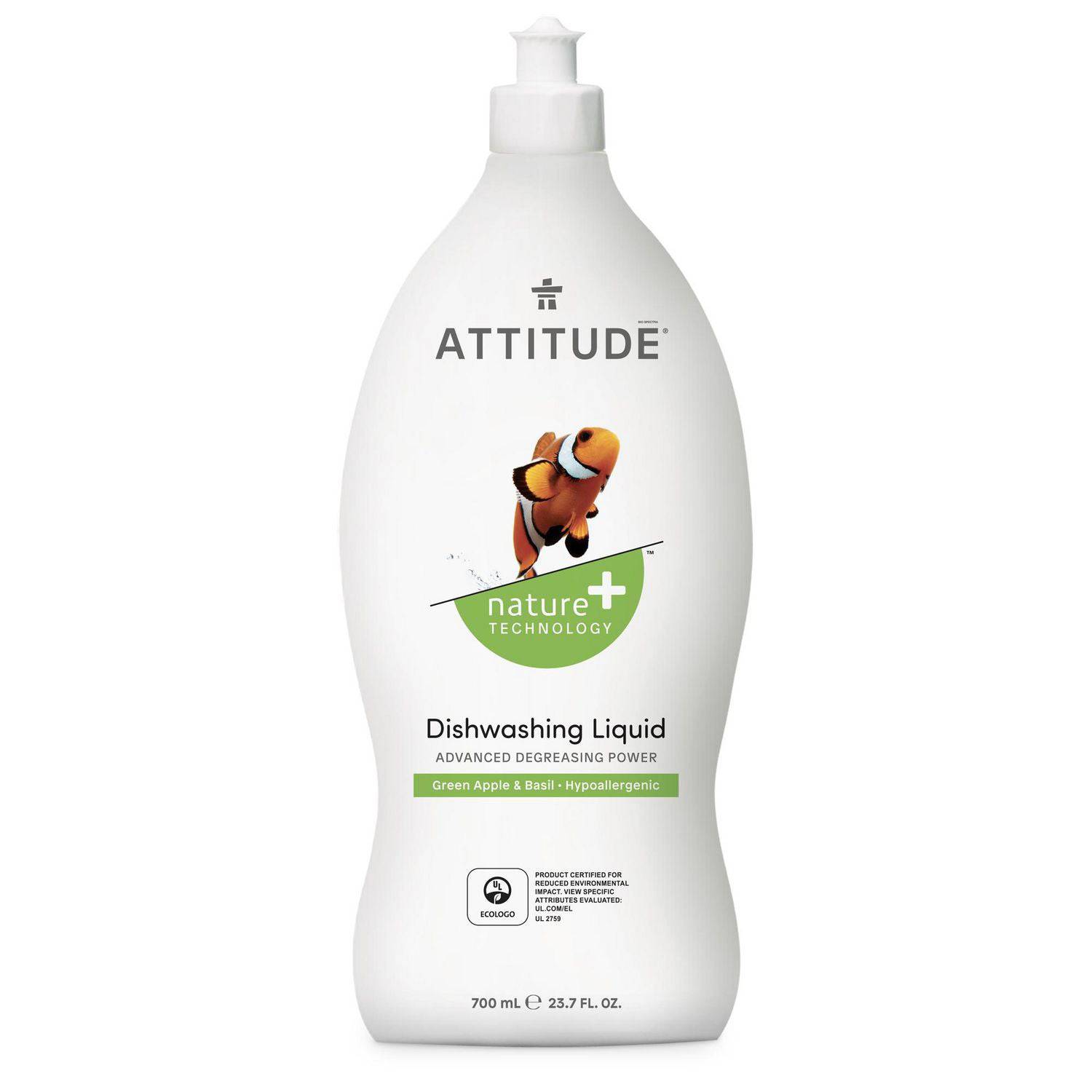 ATTITUDE Nature + Dishwashing Liquid Green Apple & Basil - Zecoya