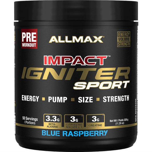 Allmax Impact Sport blue rasp preworkout - Zecoya