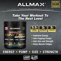 Allmax Impact Sport blue rasp preworkout - Zecoya