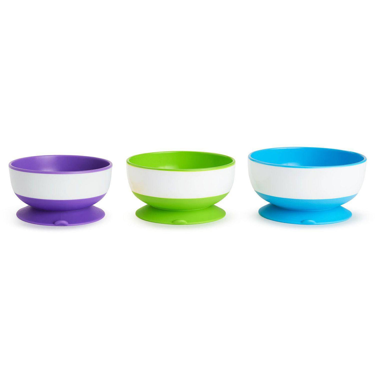 Munchkin Stay Put Suction Bowl, Includes Strong Suction Base and Quick-Release Tabs, Microwave Safe and BPA-Free, 3 Pack - Zecoya