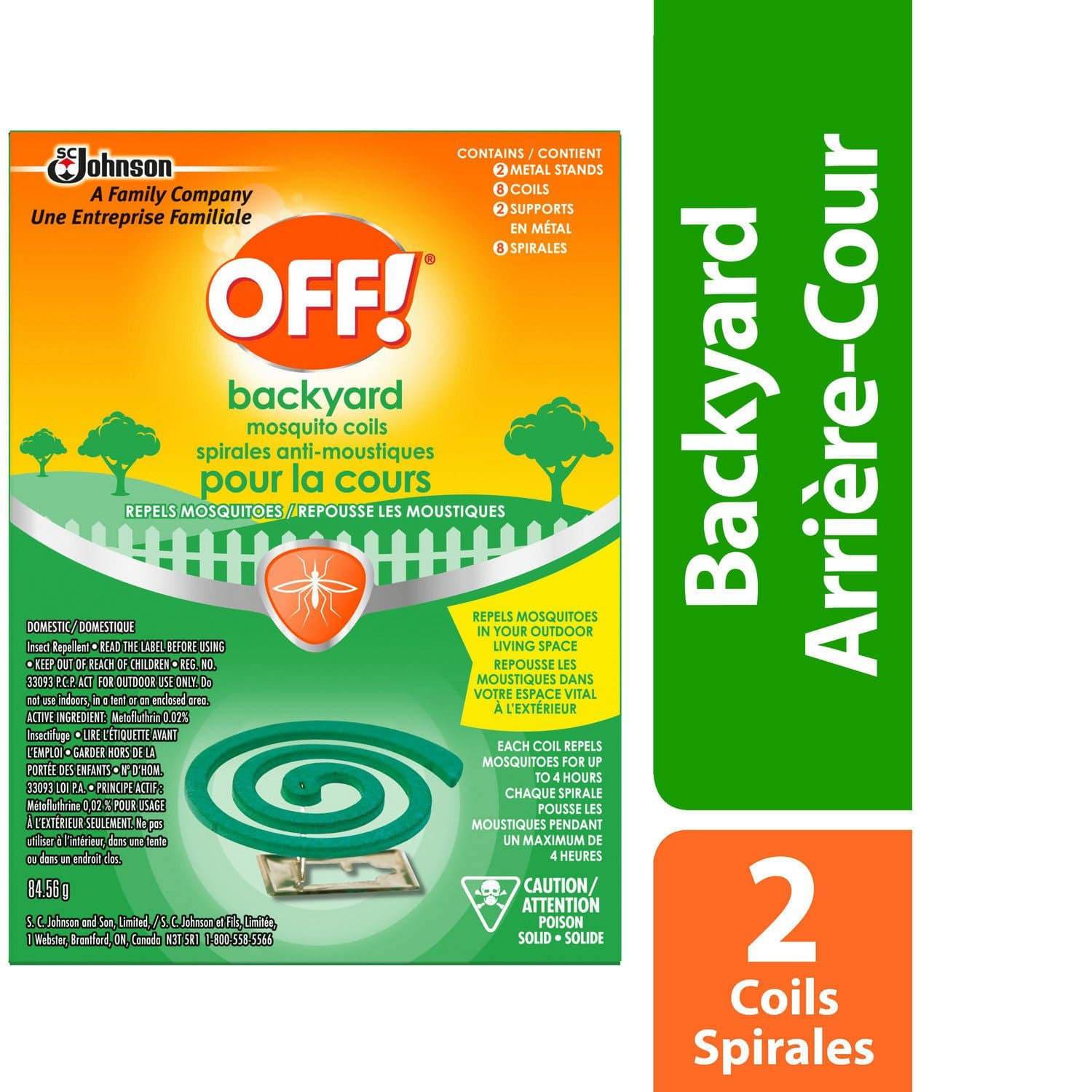 OFF! Backyard Insect and Mosquito Repellent Coils, Ideal for Camping, Hosting, and Relaxing, Up to 4 Hours of Protection, 2 Metal Stands and 8 Coils - Zecoya