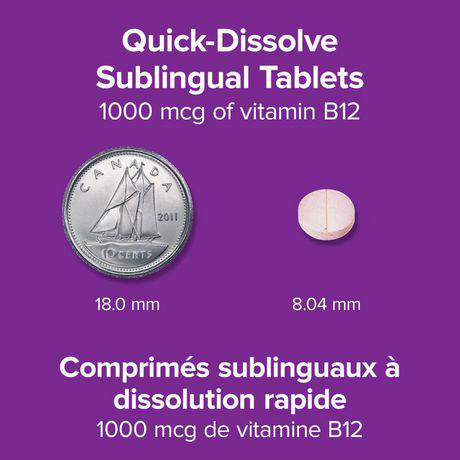 Webber Naturals® Vitamin B12 Methylcobalamin 1000 mcg Sublingual Tablets - Zecoya