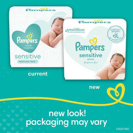 Pampers Baby Wipes Sensitive Perfume Free 3X Pop-Top Packs - Zecoya