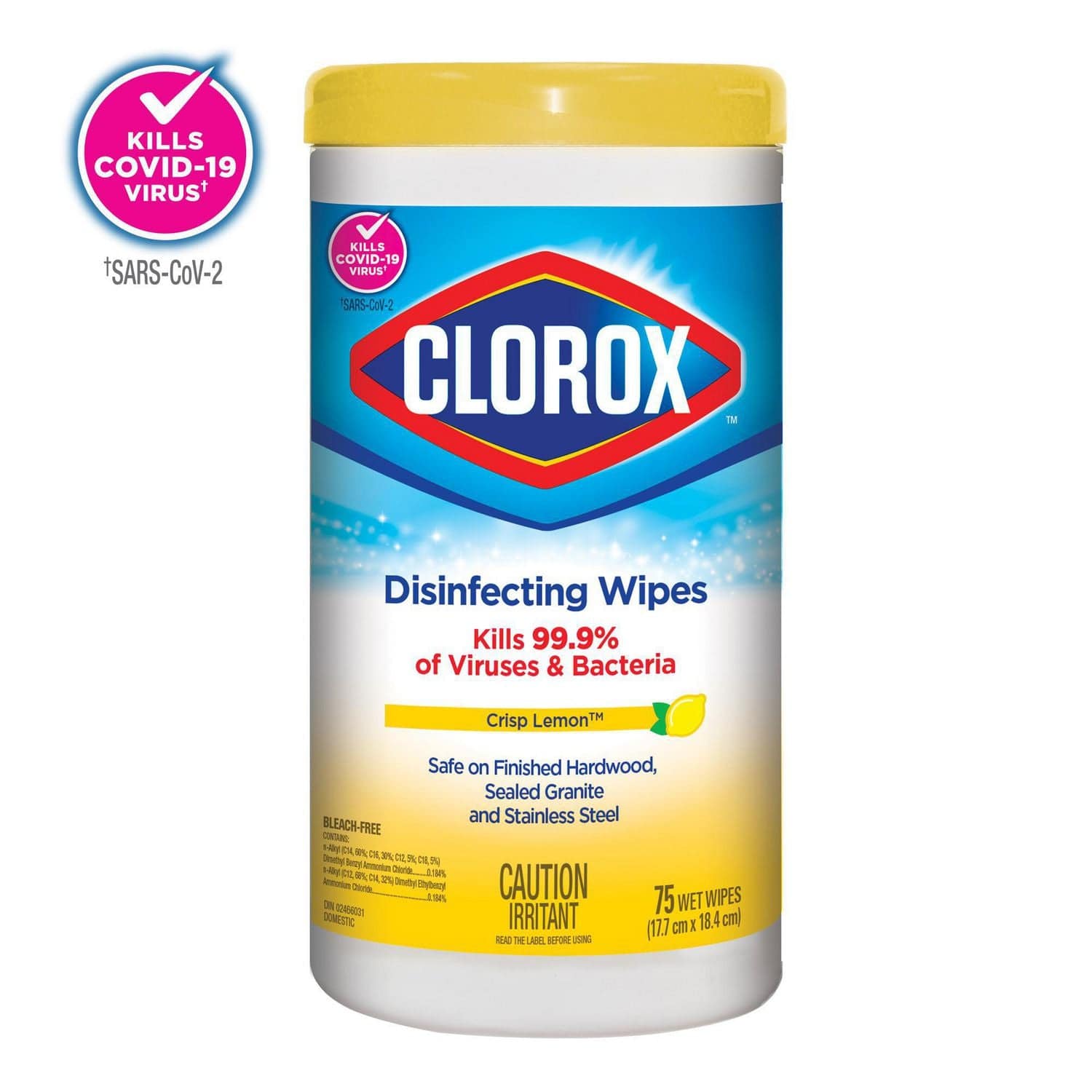 Clorox Disinfecting Wipes, Lemon Fresh, 75 Count - Zecoya