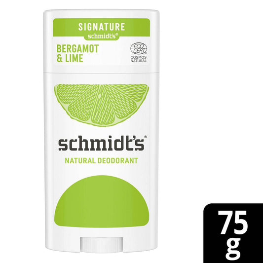 Schmidt's Natural Deodorant Stick for 24 Hour Odour Protection Bergamot + Lime With No Aluminum Salts 75 g - Zecoya