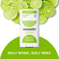 Schmidt's Natural Deodorant Stick for 24 Hour Odour Protection Bergamot + Lime With No Aluminum Salts 75 g - Zecoya