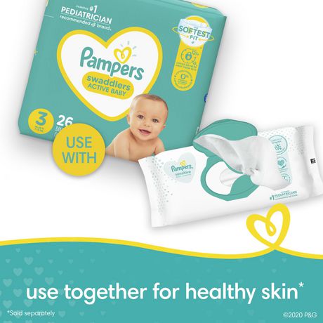 Pampers Baby Wipes Sensitive Perfume Free 3X Pop-Top Packs - Zecoya