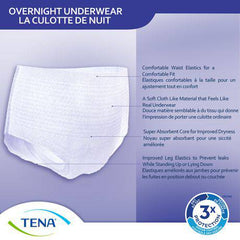 TENA Incontinence Underwear, Overnight Protection, Medium, 12 Count - Zecoya