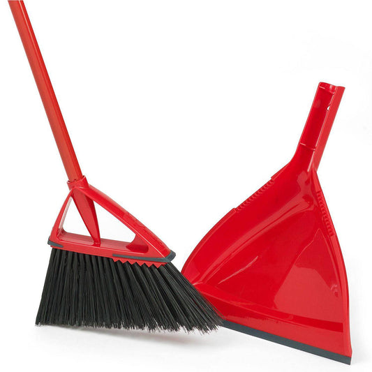 Vileda Oskar Broom with Dustpan - Angled Bristles for Superior Sweeping - Zecoya