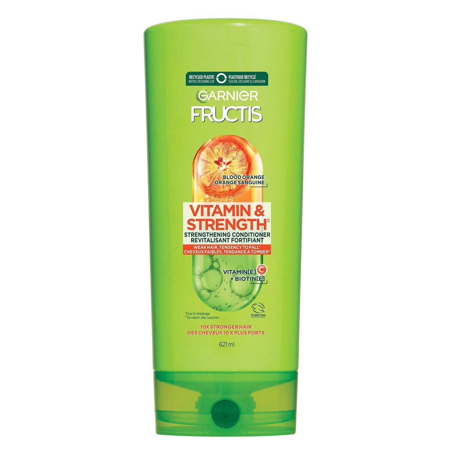 Garnier Fructis Vitamin & Strength Strengthening Conditioner for Weak Hair with Tendency to Fall, with Blood Orange, Vitamin C and Biotin, 621mL - Zecoya