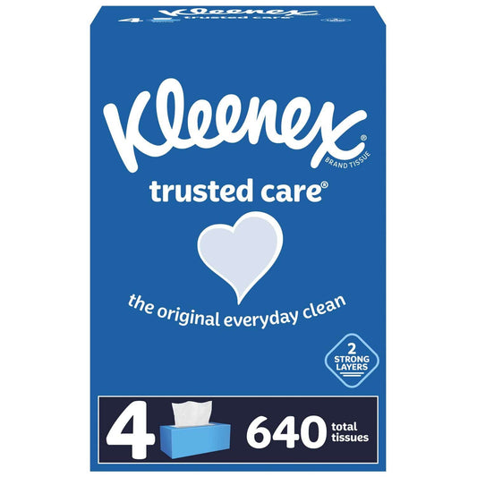 Kleenex Trusted Care Facial Tissues, 4 Flat Boxes - Zecoya