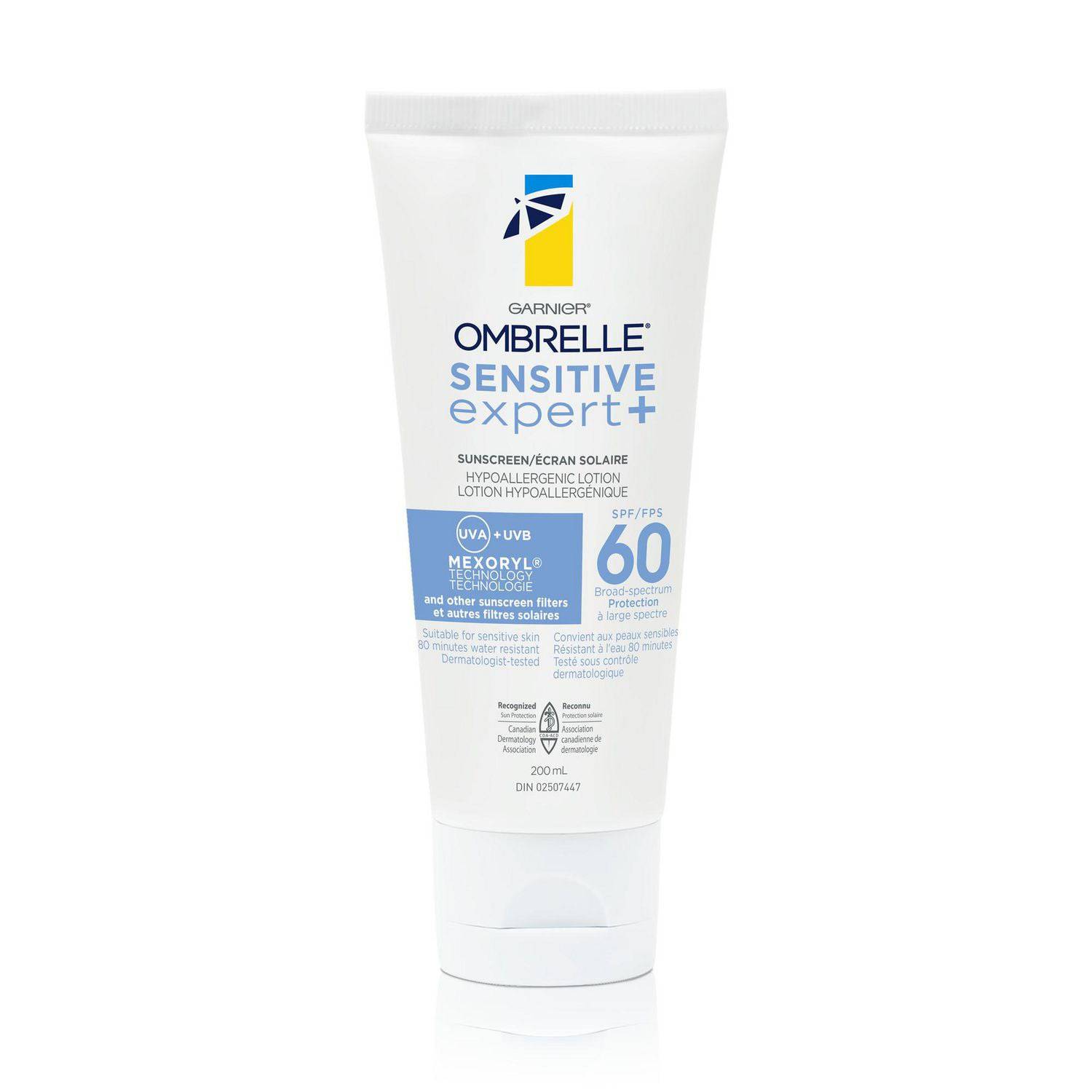 Garnier Ombrelle Sensitive Expert Body Lotion SPF 60, Hypoallergenic, For The Most Sensitive Skin, 200 mL - Zecoya