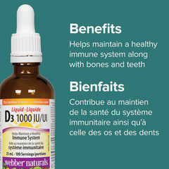 Webber Naturals® Vitamin D3 Liquid, 1000 IU - Zecoya