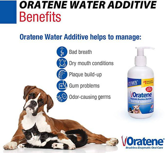 Zymox Oratene Enzymatic Brushless Oral Care Water Additive, 8oz