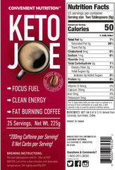 Keto Joe Fat Burning Instant Coffee with MCT Oil - Clean Energy, Focus, Metabolism Support, Weight Management, Keto Friendly (25 Serving Bag)