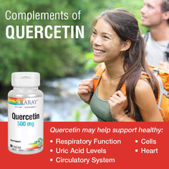 Solaray Quercetin 500mg | Support for Healthy Cells, Heart, Circulatory & Respiratory System | Bioflavonoids, Antioxidants, AMPK Activator | (Pack of 1)