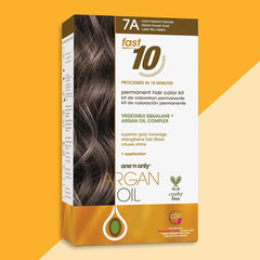 One n Only Argan Oil Fast 10 Permanent Hair Color Kit - 7A Cool Medium Blonde Hair Color Unisex 1 Pc