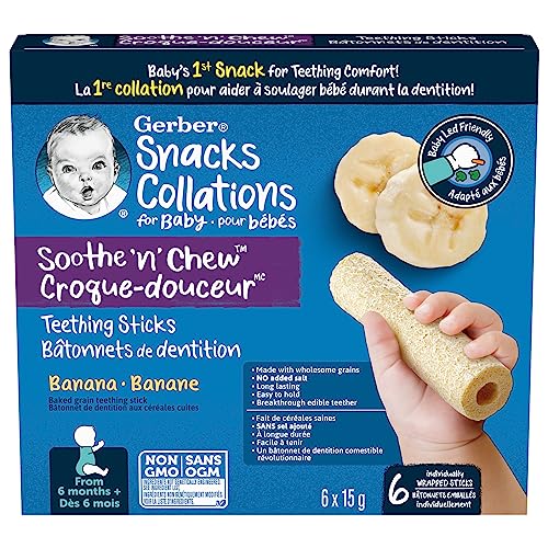 Gerber Soothe 'N' Chew Teething Sticks Banana, 5x90g