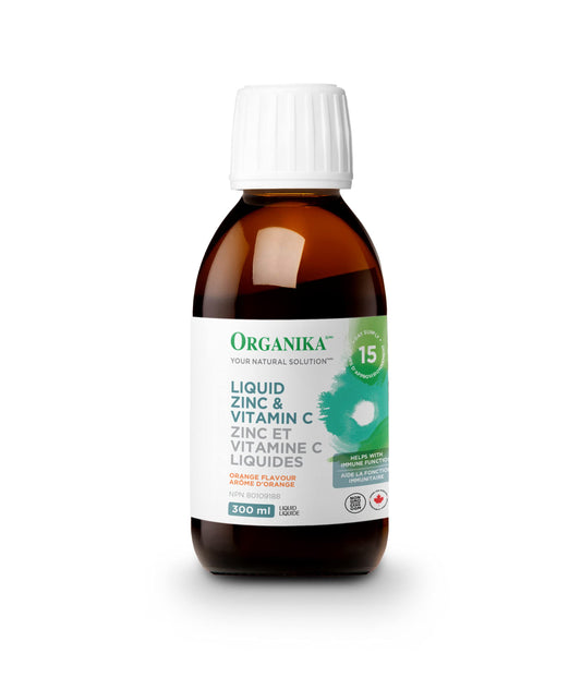 Organika Liquid Zinc and Vitamin C - Orange Flavour - Immunity Support- 300ml