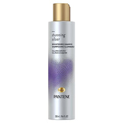 Pantene Stunning Silver Brightening Purple Shampoo for Dyed Gray and Silver Hair, Paraben Free, 285 mL