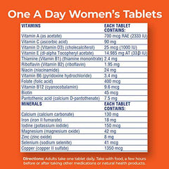 One A Day Multivitamin for Women - Daily Vitamins For Women - Womens Multivitamin With Vitamin A, Vitamin C, Vitamin D, and Zinc for Immune Support, Vitamin E, B12, Biotin, Calcium, Iron, 90 Tablets