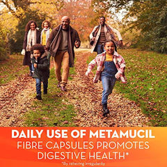 Metamucil, Daily Psyllium Husk Powder Supplement, 3-in-1 Fiber for Digestive Health, Capsules, 160 Count