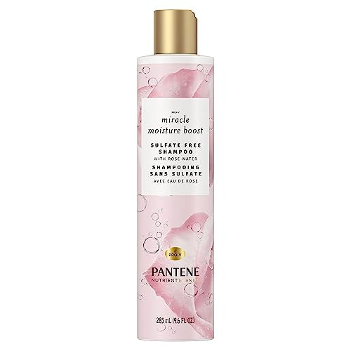 Pantene Nutrient Blends Miracle Moisture Boost Rose Water Shampoo for Dry Hair, Sulfate-Free, Paraben-Free, Safe for Color-Treated Hair, 285 mL