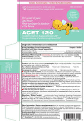 ACET Suppository for Fever & Pain 120mg - Fever Reducer Suppositories for Children (1-2 Years) - Comfortable & Safe Acetaminophen Suppository - For Rectal Use Only