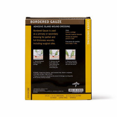 Medline Bordered Gauze Adhesive Island Wound Dressing, 4" x 4" with 2.5" x 2.5" Pad, 15 Per Box