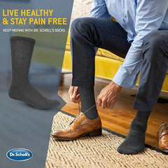 Dr. Scholl's Unisex Men's and Women's Diabetes & Circulator Socks - 1 Pair Pack - Unisex Non-Binding Moisture Management, Black, 13-15