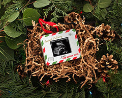 Pearhead Special Delivery Sonogram Christmas Ornament, Pregnancy Announcement Keepsake for Expecting Mothers, Gender-Neutral Baby Holiday Décor