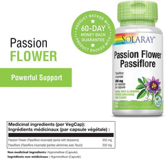 SOLARAY – Passion Flower, 350mg | Herbal Support | Passiflora Incarnata, Aerial with Blossoms | Dietary Supplement | Non-GMO, Vegan, Lab Verified | 100 Vegetarian Capsules| 6 - Pack