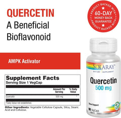 Solaray Quercetin 500mg | Support for Healthy Cells, Heart, Circulatory & Respiratory System | Bioflavonoids, Antioxidants, AMPK Activator | (Pack of 6)