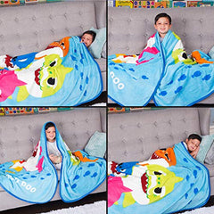 Franco Kids Bedding Ultra Soft Plush Micro Raschel Blanket, 62 in x 90 in, Baby Shark