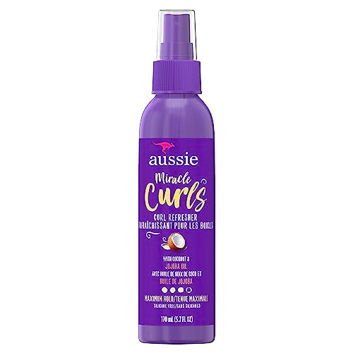 Aussie Miracle Curls Refresher Spray Gel With Coconut & Jojoba Oil for Frizzy and Curly Hair, 170 mL