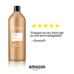 REDKEN Conditioner for Dry, Brittle Hair, Moisturizes and Provides Intense Softness and Shine, With Argan Oil, All Soft, 1000 ml