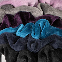 Scunci 6pc Velour hair scrunchies, assorted Rich Dark Colours