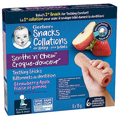 Gerber Soothe 'N' Chew Teething Sticks Strawberry Apple, 5x90g