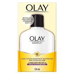 Olay Complete Face Lotion, Face Moisturizer | Vitamins E, Vitamin B3, Niacinamide & Vitamin C with Sunscreen SPF 15, UV 365, Suitable for Oily Skin Types, 120 mL